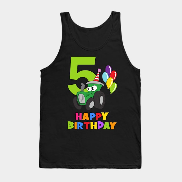 5th Birthday Party 5 Year Old Five Years Tank Top by KidsBirthdayPartyShirts